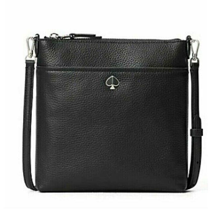 New Kate Spade Polly Small Swing Pack Shoulder Bag Pebble Leather Black