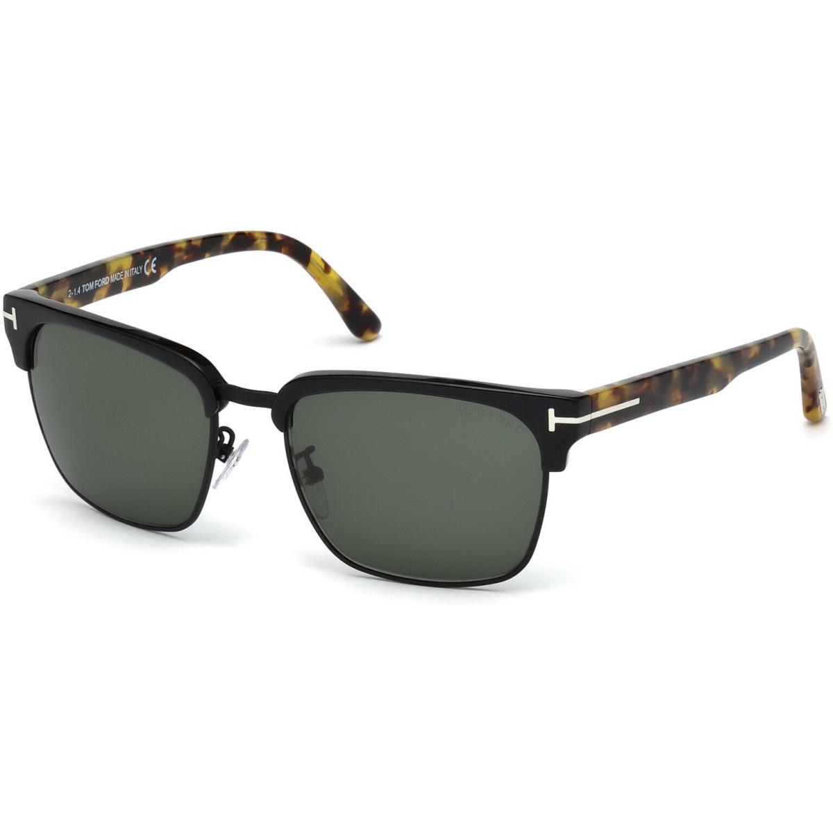 Tom Ford River FT0367/s Mens Sunglasses 02B Black / Tortoise / Green 57mm