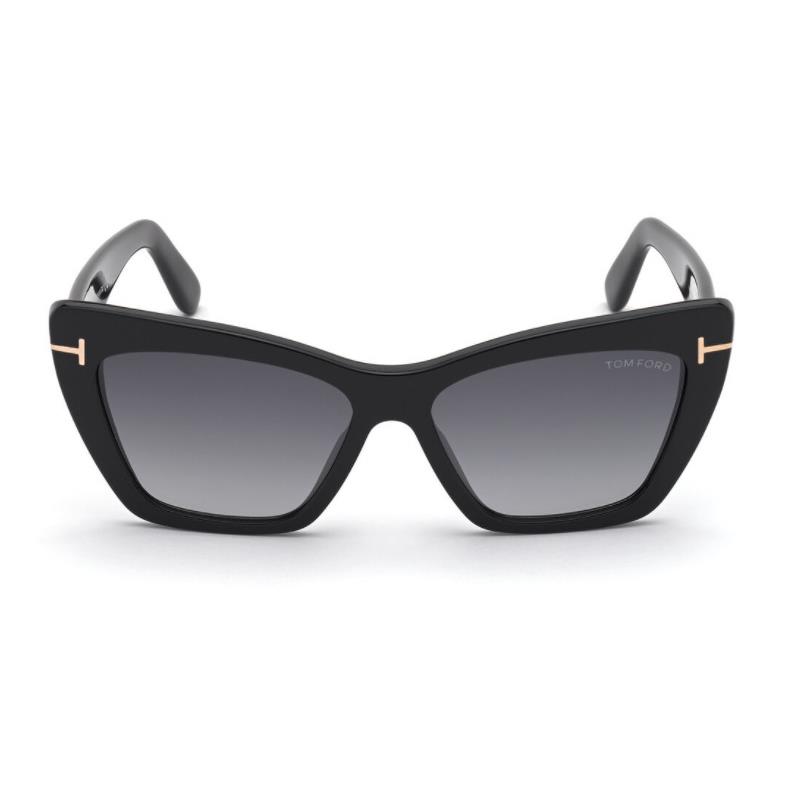 Tom Ford FT 0871 Wyatt 01B Shiny Black/gradient Smoke Women`s Sunglasses