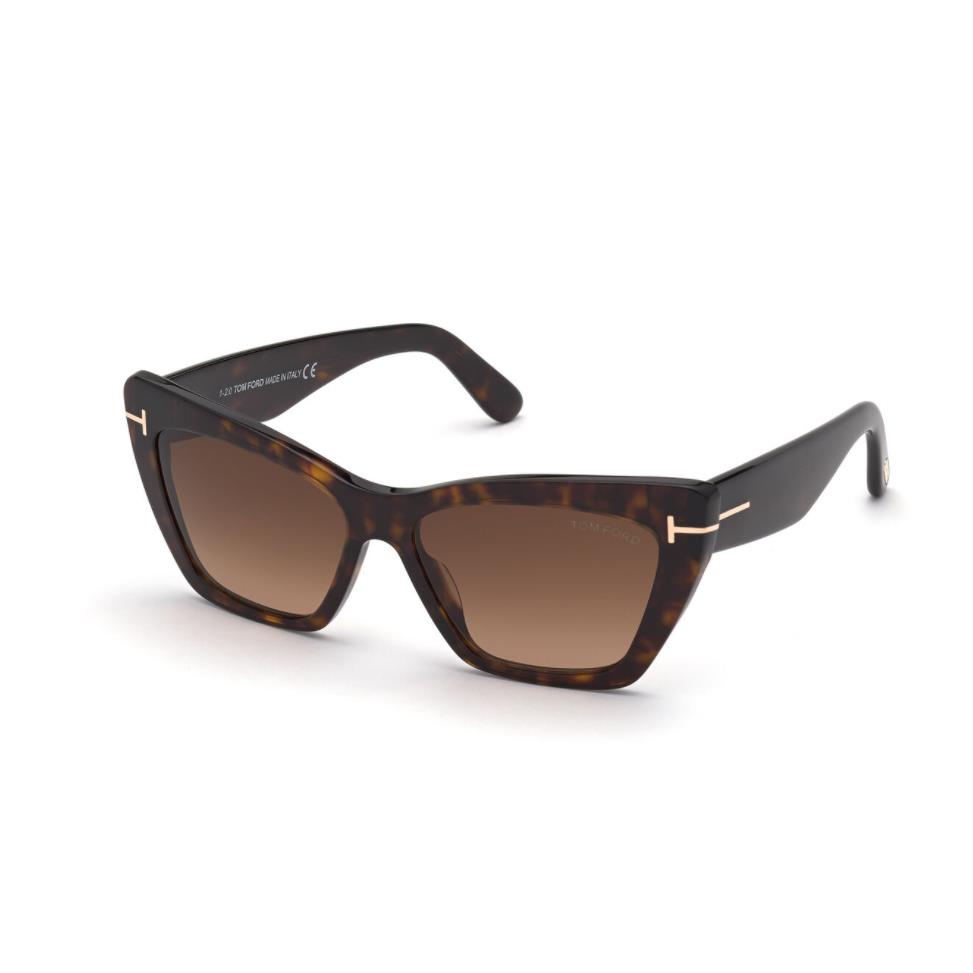 Tom Ford FT 0871 Wyatt 52F Dark Havana/gradient Brown Women`s Sunglasses - Frame: Dark Havana, Lens: Gradient Brown