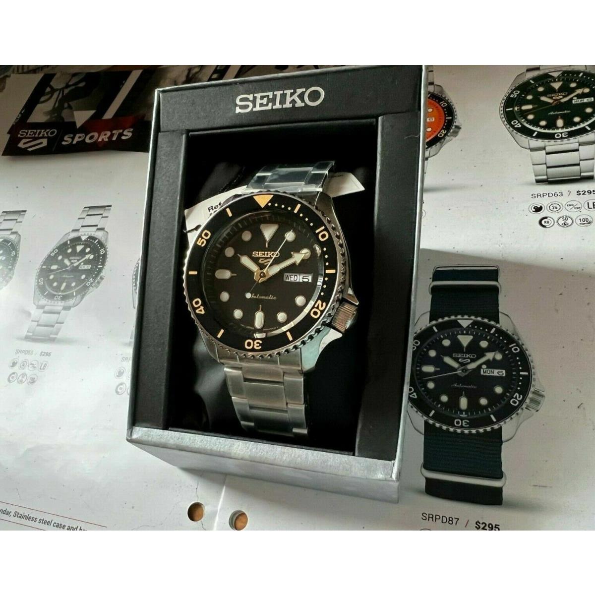 Seiko 5 Sports SRPD57 Black Dial Lumi Brite Hands Stainless Steel SRPD57-NEW