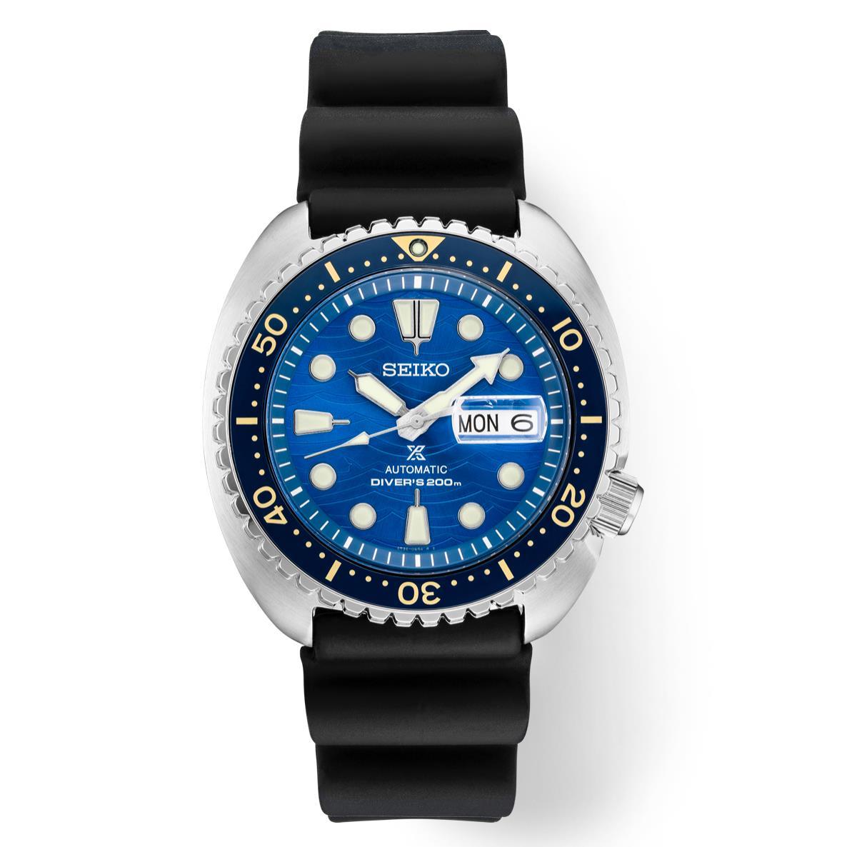 Seiko SRPE07 Prospex Blue Dial 45mm Steel Rubber Diver Automatic Men`s Watch