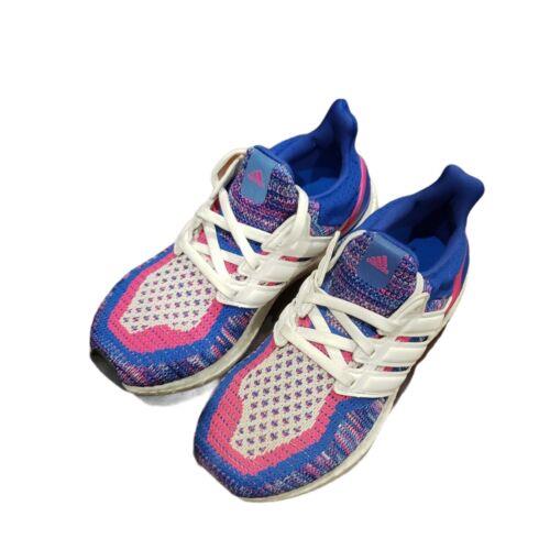 Adidas Unisex Kids Ultraboost Running Shoes Blue/pink/white Sz Youth 4/5.5 Women