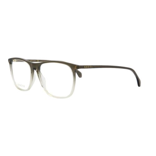 Gucci GG0554O 004 Grey/clear Rectangular Men`s Eyeglasses