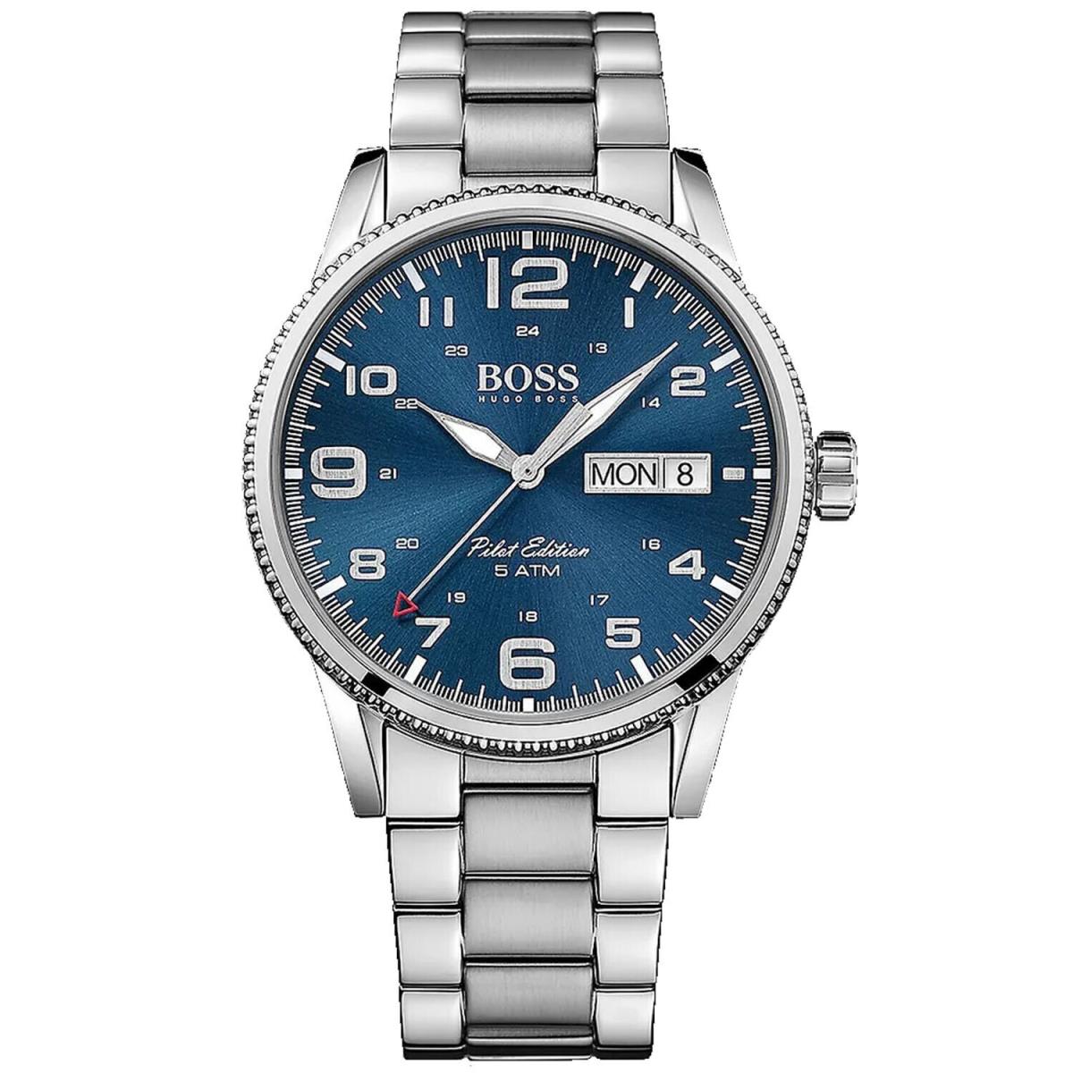 Hugo Boss Men`s Pilot Vintage Blue Dial Watch - 1513329