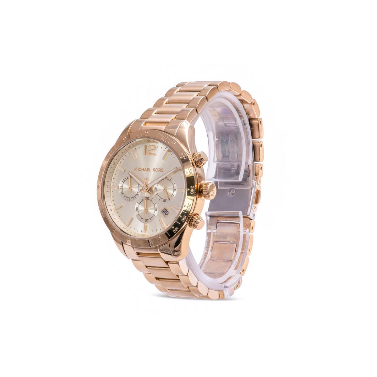 Michael Kors Layton MK6795 Gold Dial Stainless Steel Chronograph Women`s Watch - Gold Chronograph, Dial: Gold, Band: Gold