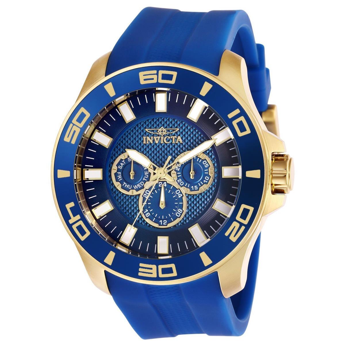 Invicta Men`s Watch Pro Diver Quartz Analog Blue Dial Silicone Strap 28002