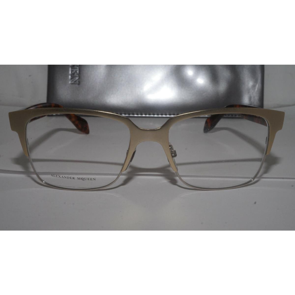 Alexander Mcqueen Eyeglasses Matte Gold Havana Amq 4257 8SO 53 17 140