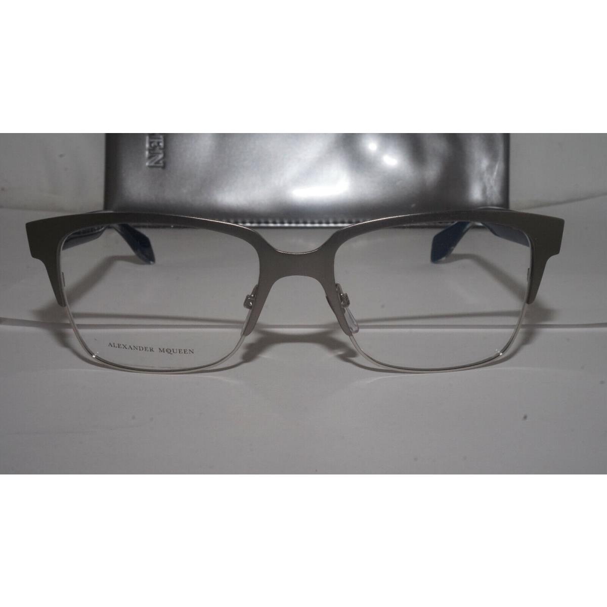 Alexander Mcqueen Eyeglasses Matte Silver Black Amq 4257 8SN 53 17 140