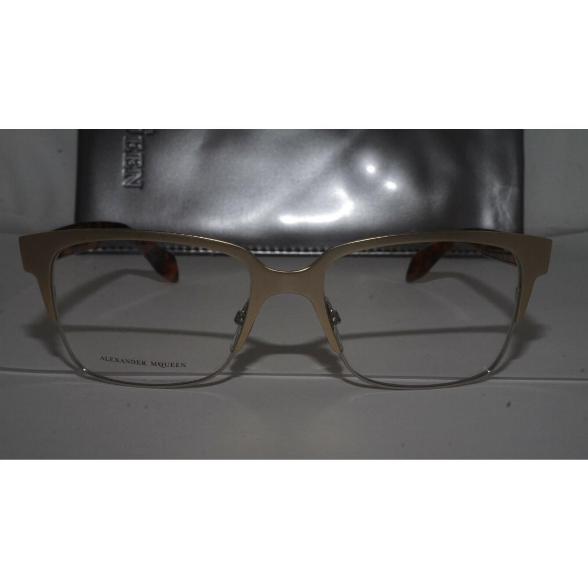 Alexander Mcqueen Eyeglasses Matte Gold Havana Amq 4257 8SO 53 17 140