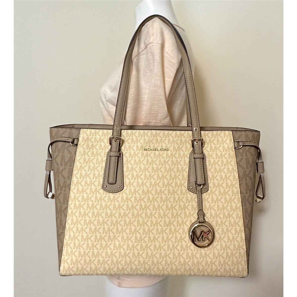 Michael Kors Voyager MK Logo Drawstring Medium Multifunction Tote Shoulder Bag