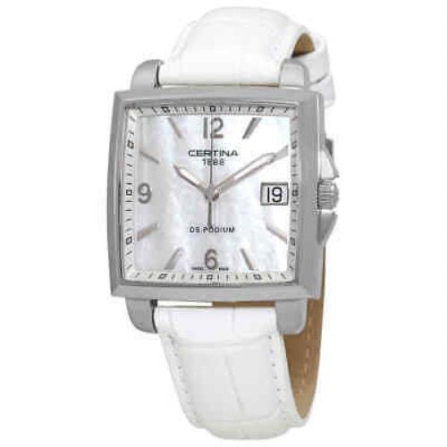 Certina DS Podium Quartz White Mop Dial Watch C0013101611700 - White Mother of Pearl Dial, White Band