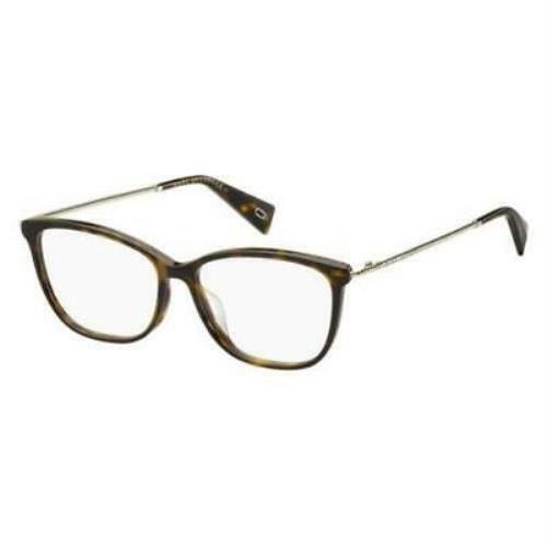 Marc Jacobs Eyeglasses For Women Rectangular Havana Plastic Demo Lens 52-14-140