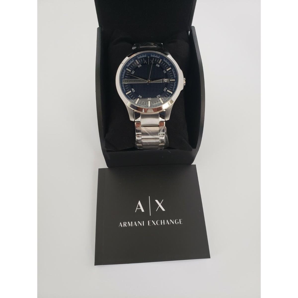 Armani Exchange Men`s Three-hand Date Stainless Steel Blue Dial Watch AX2132