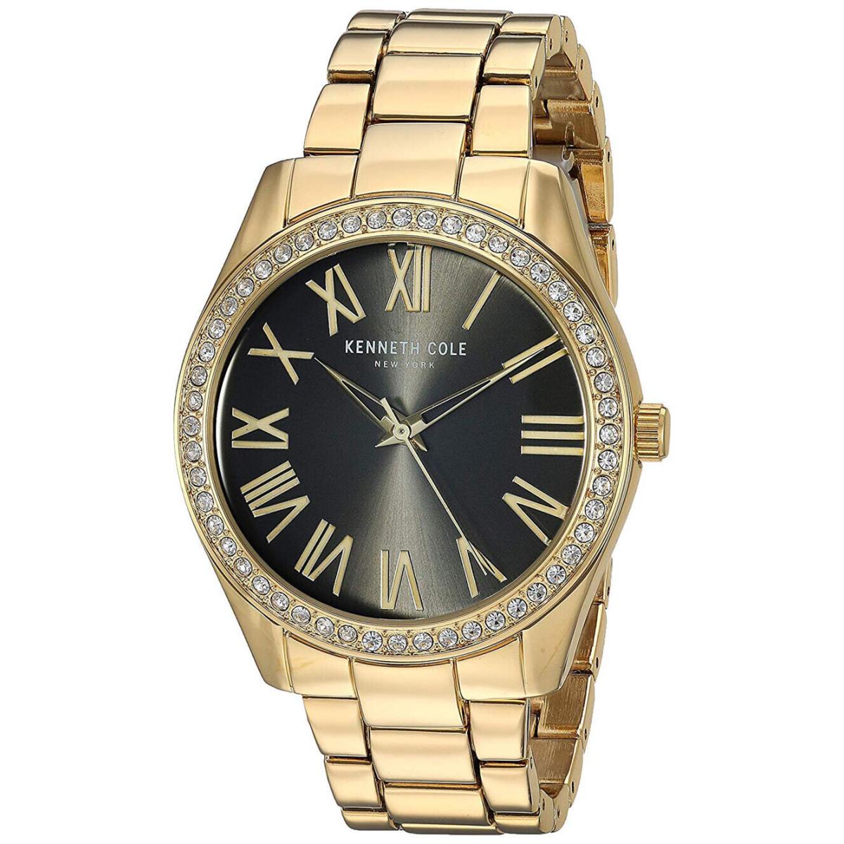 Kenneth Cole KC50664004 York Black Dial Gold Tone Stainless Women`s Watch