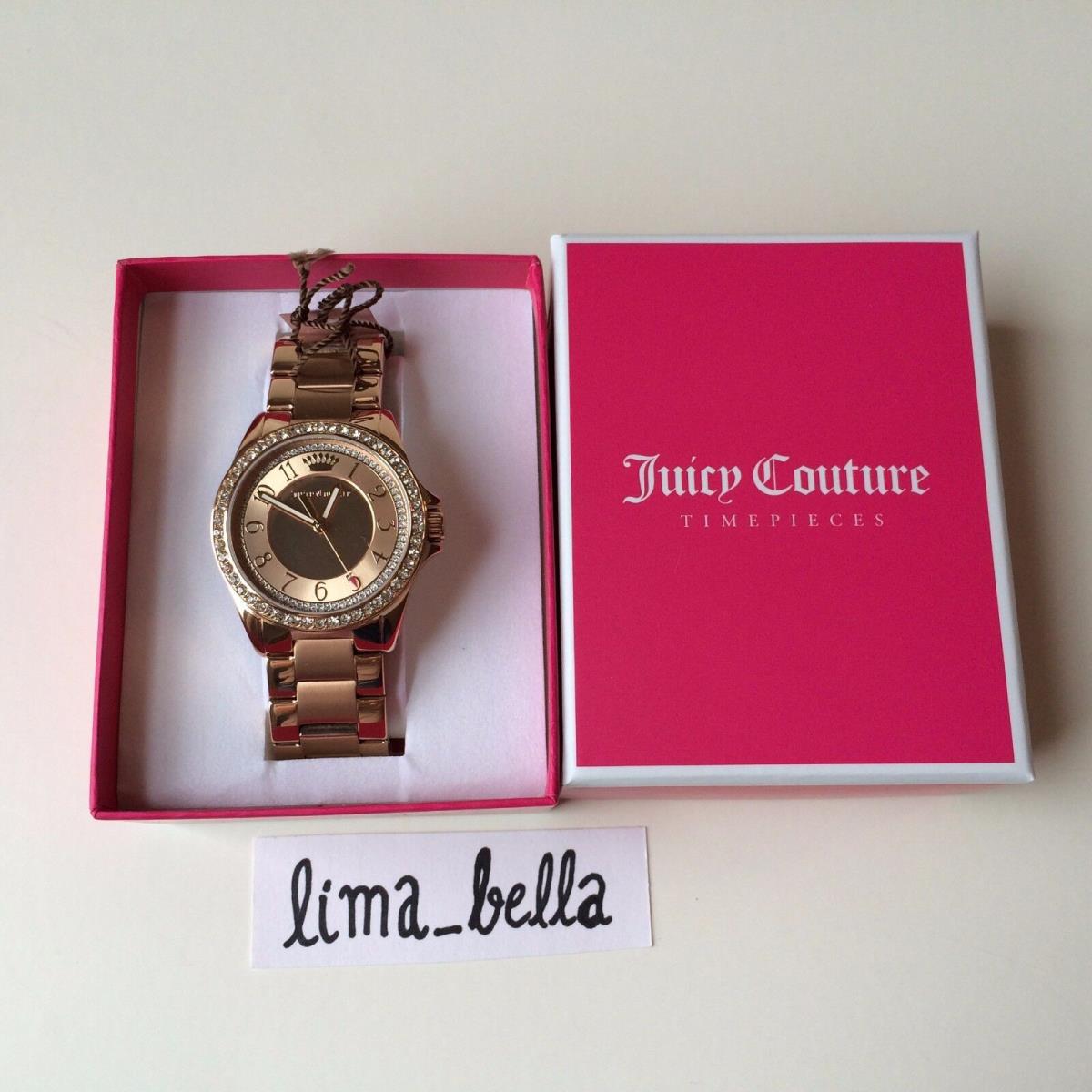 Juicy Couture Emma Rose Gold Plated Crystal Watch 1901447