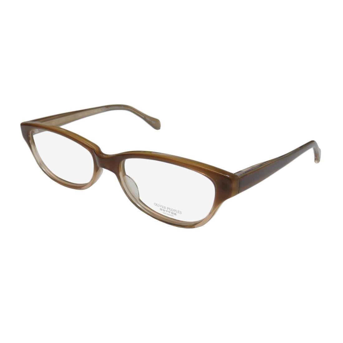 Oliver Peoples Devereaux Must Have Brand Name Cat Eye Eyeglass Frame/glasses Brown / Crystal Nude