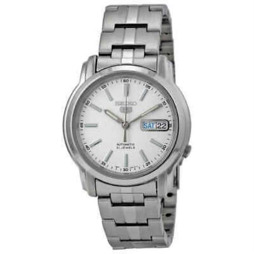 Seiko Automatic White Dial Stainless Steel Men`s Watch SNKL75