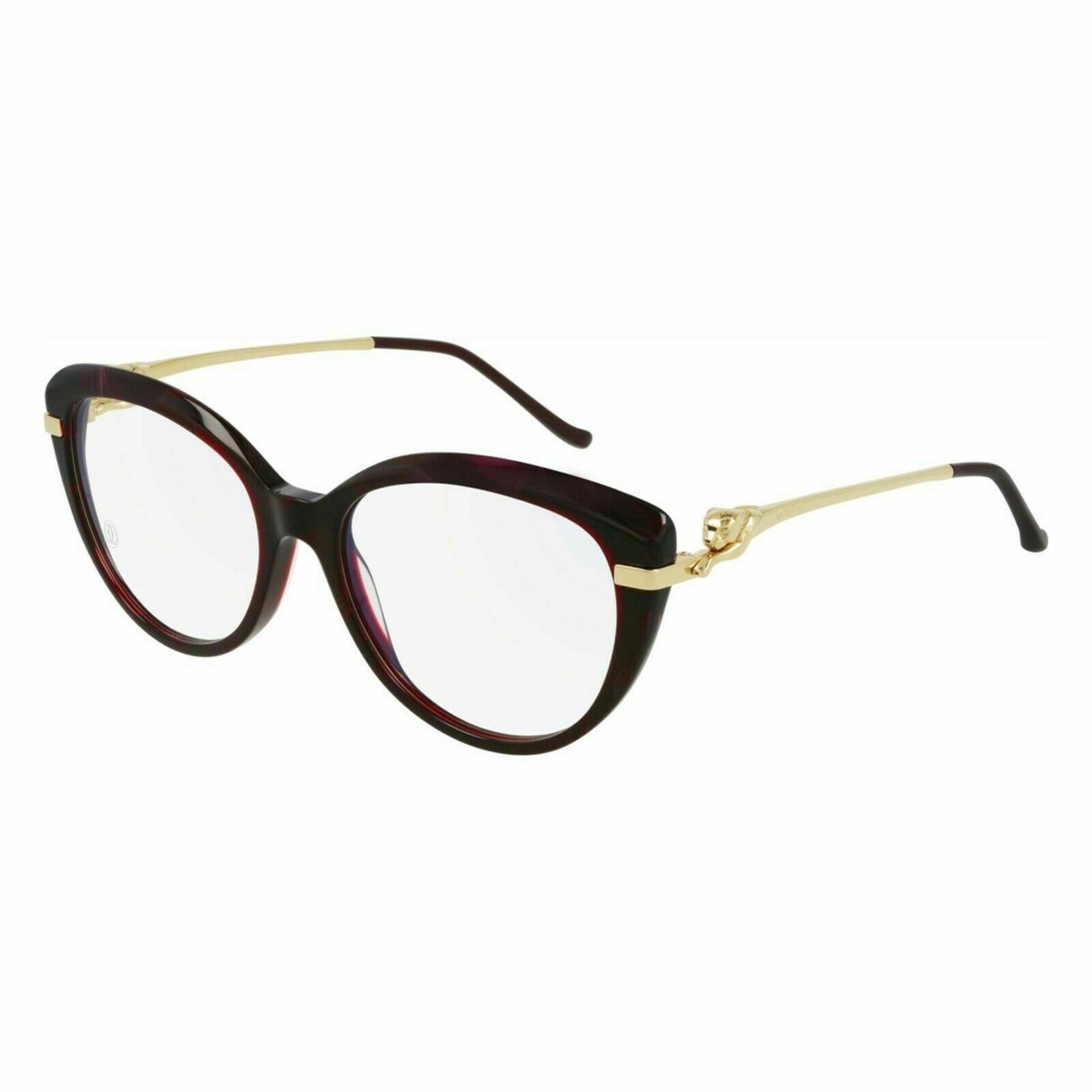 Cartier CT0283O-003 Panthère Eyeglasses CT0283O-003 Panth re Classic Havana Gold Frame Clear Lenses
