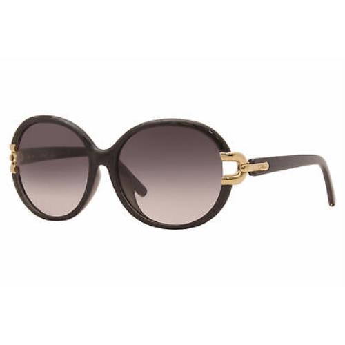 Chloe CE696SA 001 Sunglasses Women`s Black-gold/grey Gradient Lenses Round 58mm