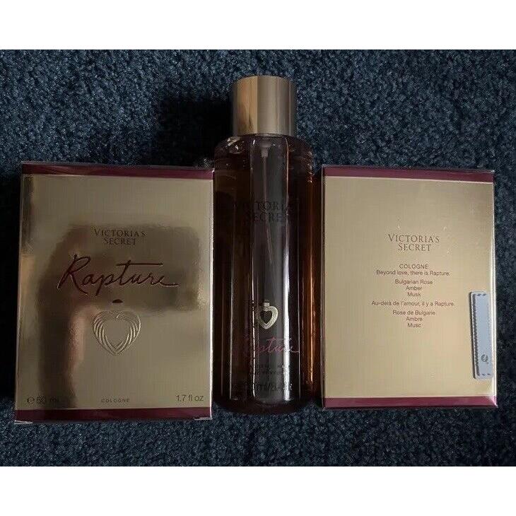 Victoria`s Secret X3 Rapture Cologne Perfume 1.7 oz Body Mist 8.4 Oz Set