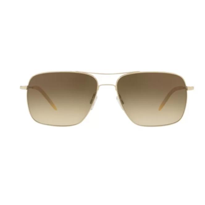 Oliver Peoples 0OV 1150S Clifton 503585 Gold/chrome Olive Rectangular Sunglasses
