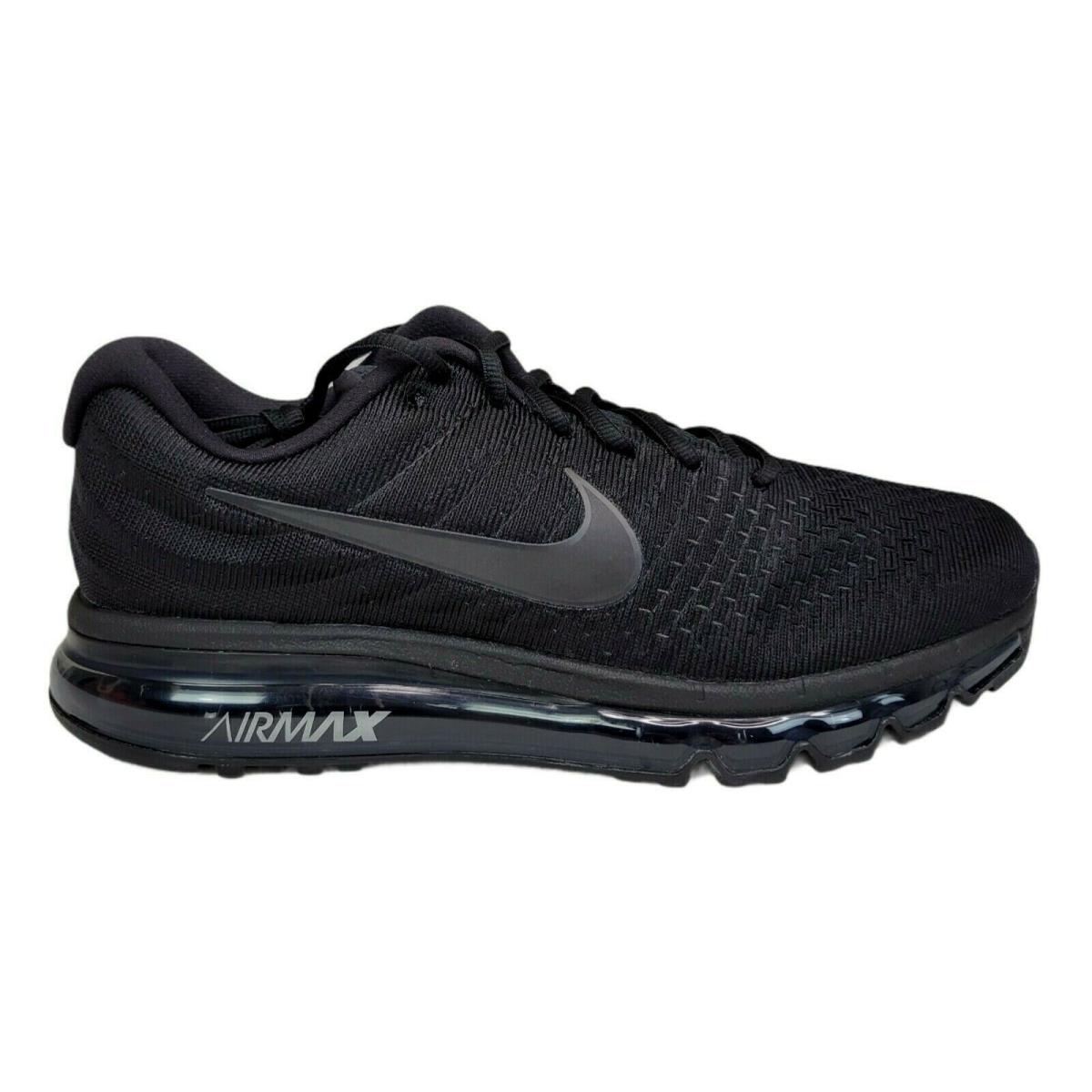 Nike Mens 9 or 9.5 Air Max 2017 Triple Black Running Shoes Sneakers 849559-004 - Black