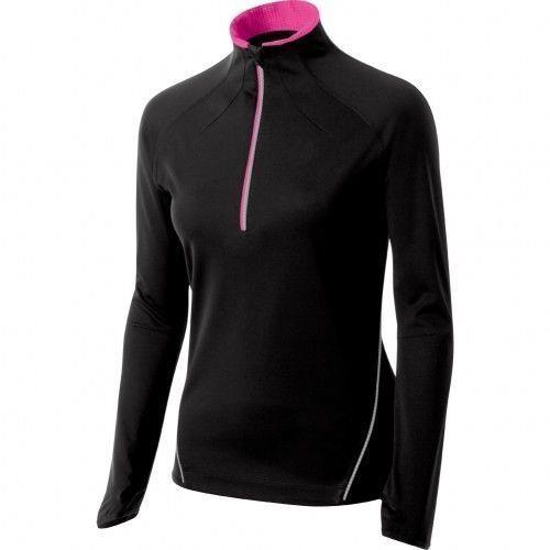 Asics Speed Softshell Womens 1/2 Zip Neck Long Sleeve Shirt Medium Black