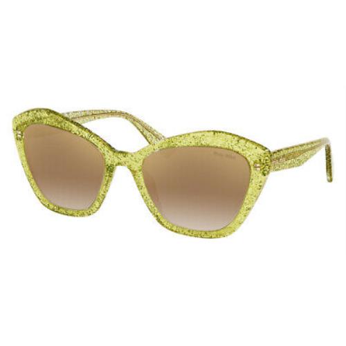 Miu MU 05US Sunglasses Glitter Yellow Irregular 55mm