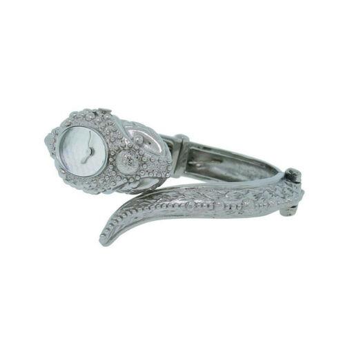 Roberto Cavalli Eva R7253126025 Women`s Analog Silver Tone Snake Bracelet Watch