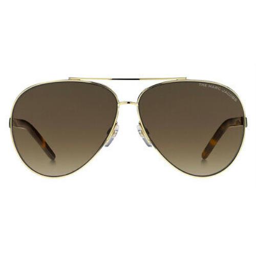 Marc Jacobs 522/S Sunglasses Women Gold Havana Aviator 62mm ...
