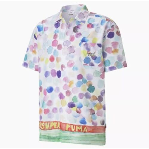 Men`s Puma X KS Aop Shirt Tennis Polo Rare Comfort Casual 598953 02 Size M