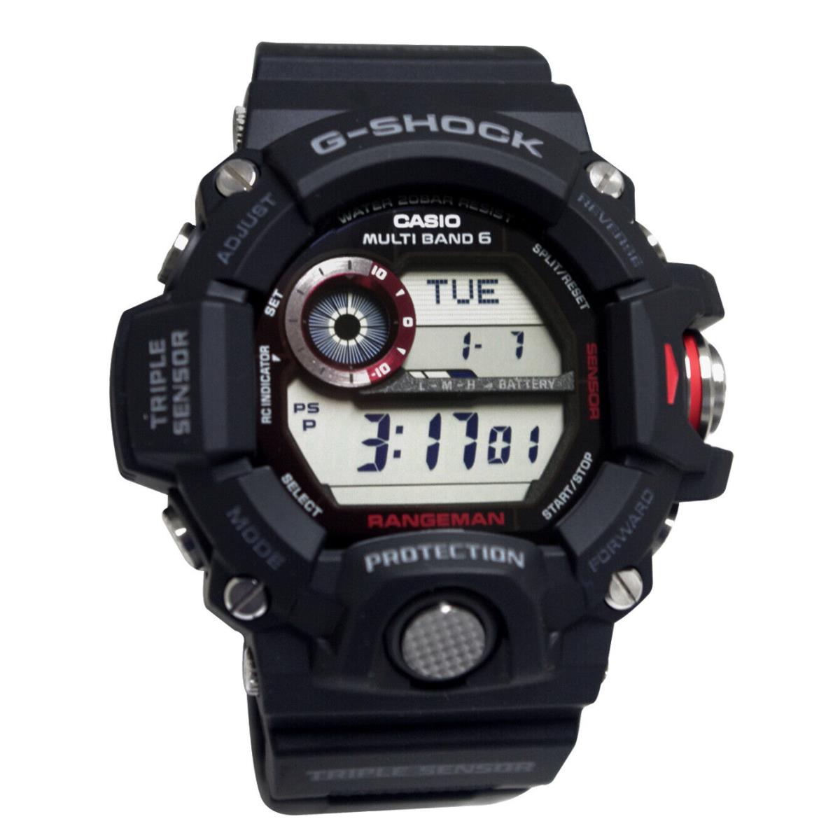 Casio GW9400-1 G-shock Rangeman All Black Digital Dial Resin Band Men Watch - Dial: black/gray, Band: Black, Bezel: Black