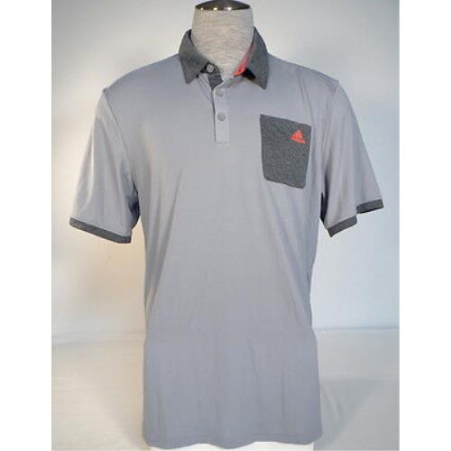 Adidas Golf Climacool Gray Short Sleeve Polo Shirt Men`s