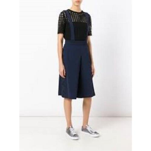 Adidas Culottes Shorts Pants Blue Womens Trefoil Skirt Look Overalls BK6061