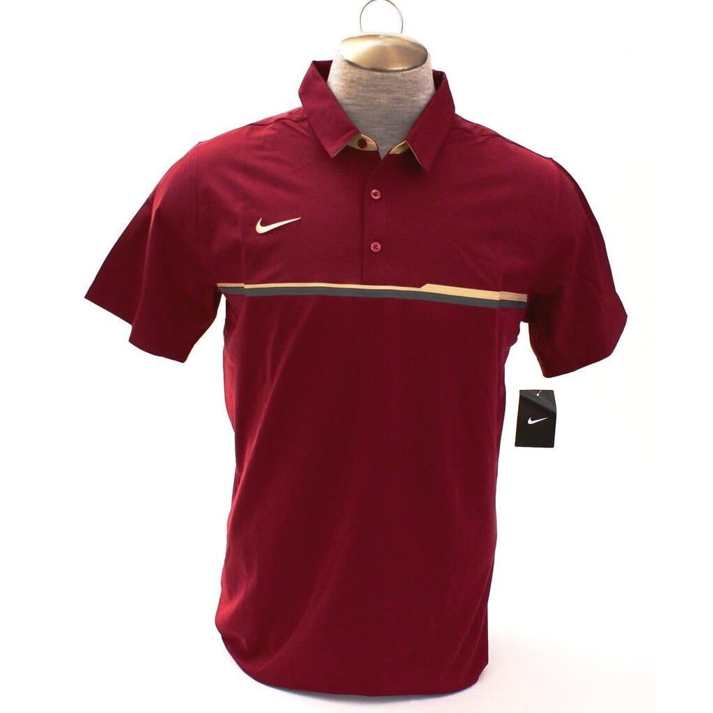 Nike Dri Fit Burgundy Short Sleeve Polo Shirt Men`s