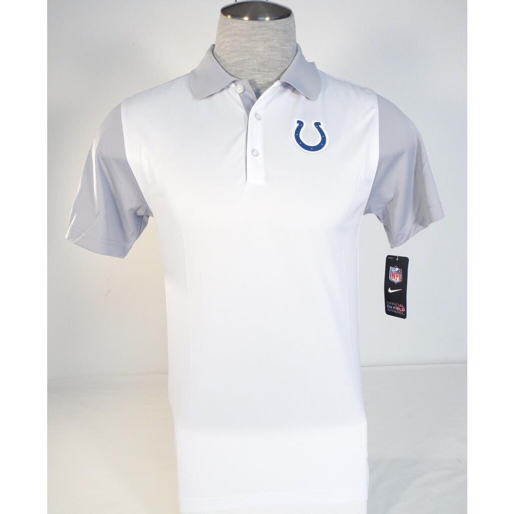 Nike Dri Fit Nfl On Field Indianapolis Colts Short Sleeve Polo Shirt Men`s