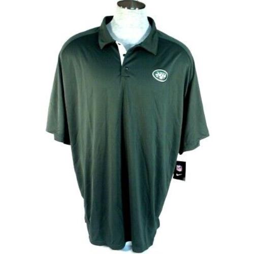 Nike Dri Fit Nfl On Field NY Jets Short Sleeve Polo Shirt York Jets Mens - Green