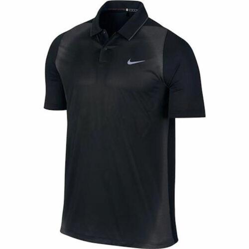 Nike Golf Tiger Woods VL Max Mesh Framing Black Grey S/s Polo Shirt Mens Sz S