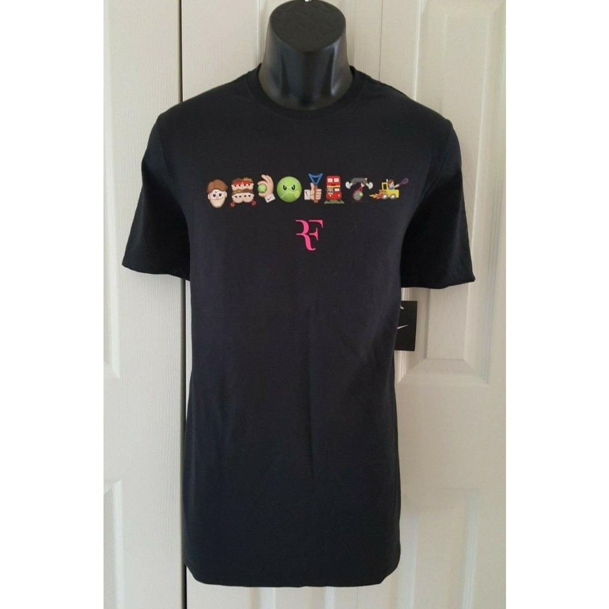 Mens Nike Federer RF Emoji Tennis T-shirt Black 889148-010