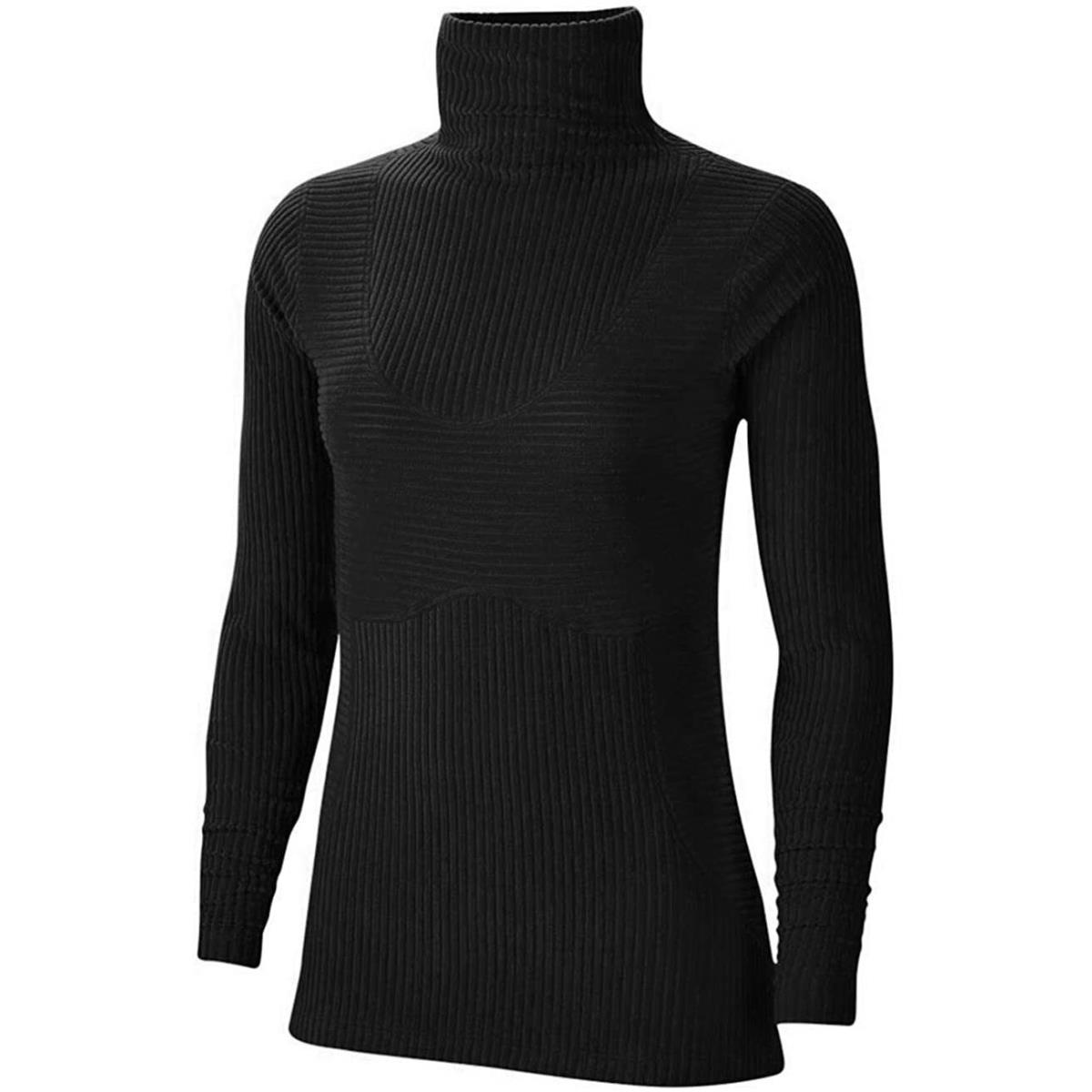 Nike Pro Hyperwarm Shirts Tops Womens Training Shirt Velour Top BV5558-010 Black