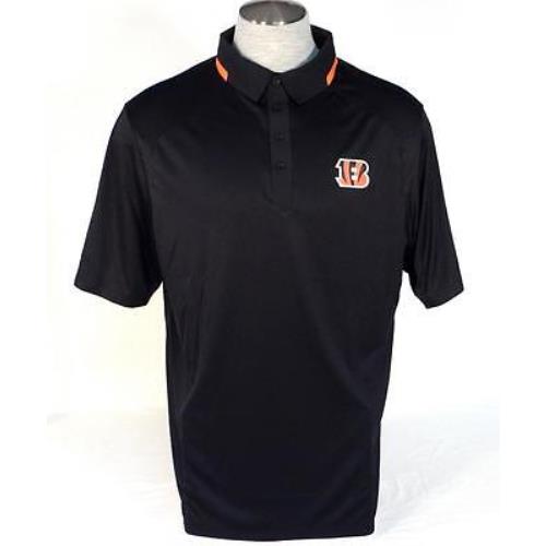 Nike Dri Fit Nfl Cincinnati Bengals Black Short Sleeve Polo Shirt Men`s