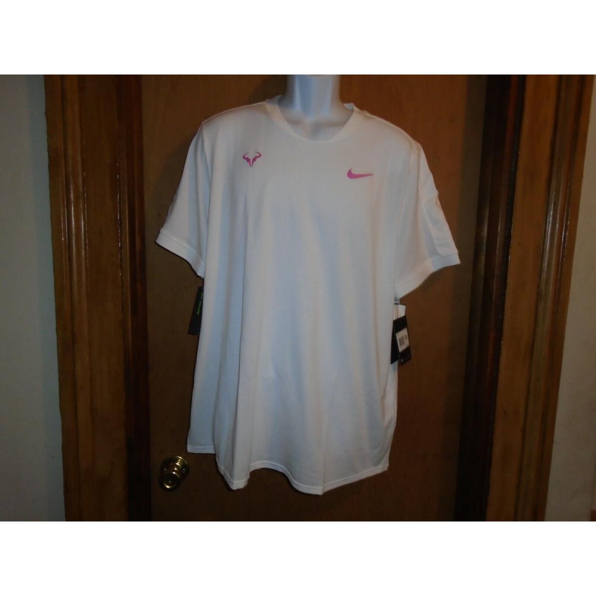 Nike Aeroreact White Slim Fit Tennis Shirt Men`s S M Xxl AT4182-101