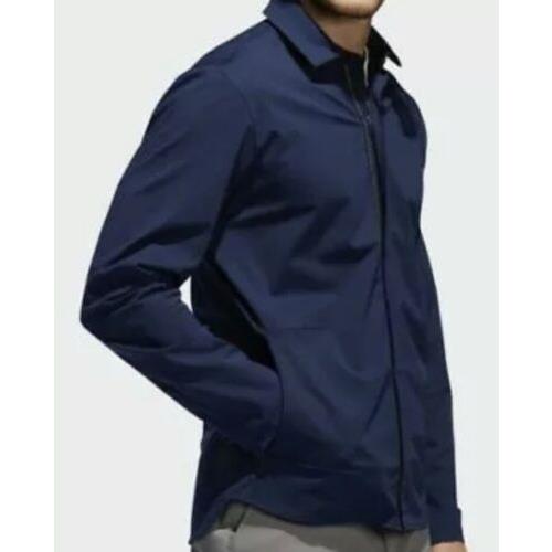 Adidas Shacket Stretch Woven Chino Shirt Jacket DZ9930 Navy Mens Medium