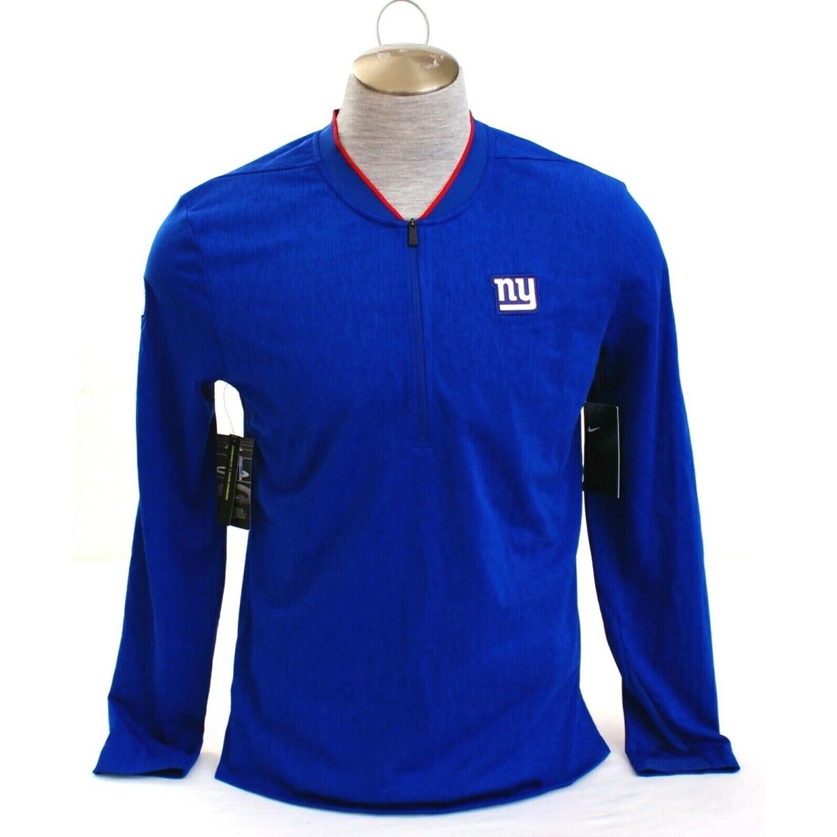 Nike Dri Fit Nfl NY Giants Blue Long Sleeve 1/2 Zip Pullover Shirt Men`s M