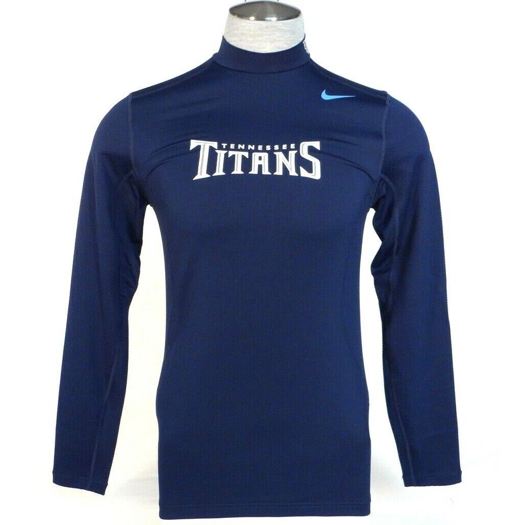 Nike Dri Fit Nfl Tennessee Titans Hyperwarm Fitted Long Sleeve Shirt Men`s M