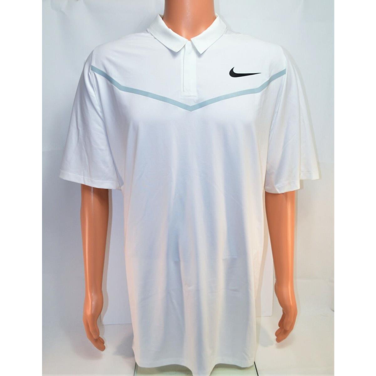 Nike Tiger Woods TW Velocity Max White Golf Polo Shirt Sz XX Large 833163 100