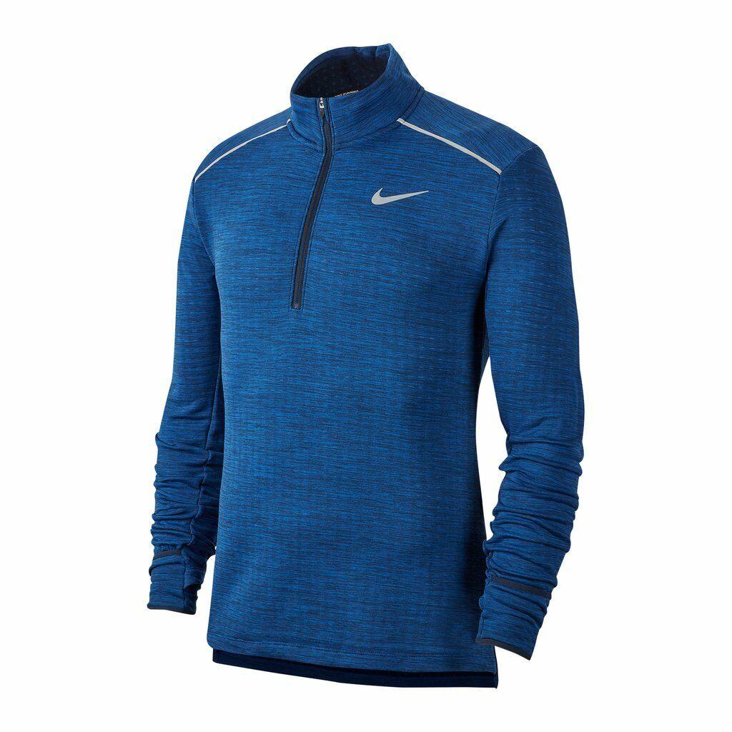 Nike Therma Mens Half 1/2 Zip Long Sleeve Running Shirt Blue Size 2XL BV4713-451
