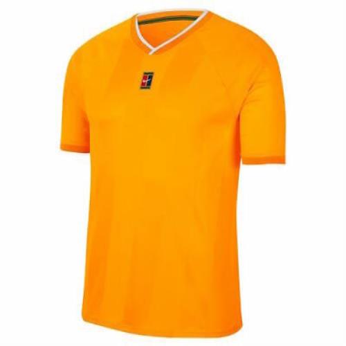 Men`s Size M Nike Court Breathe Slam Crew Tennis Shirt Sundial Yellow CK9799-717