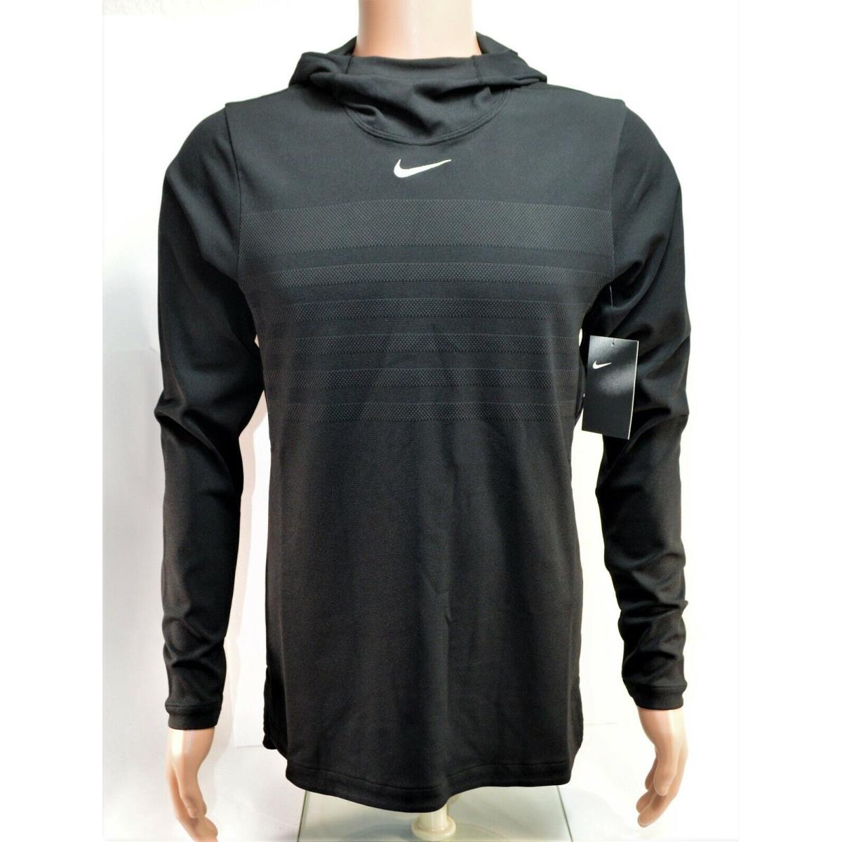 Nike Alpha Fly Rush Black Hoodie Pullover Football Shirt Sz Small 908415 010